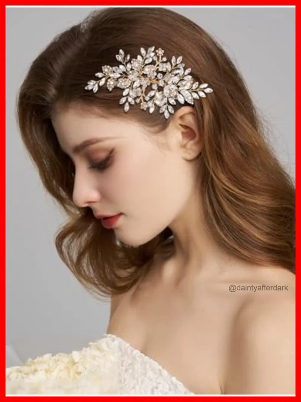 Rhinestone Pearl Wedding Hair Comb Side Hair Piece Bridal Clip